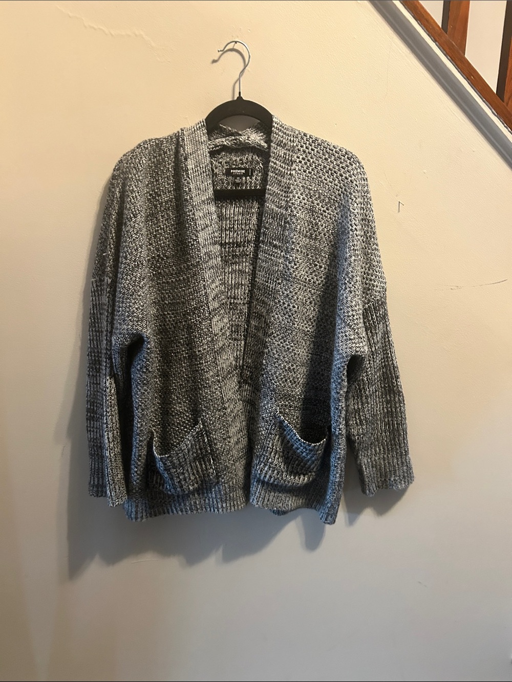 Premise Heather Gray Open-Front Pocket Cardigan